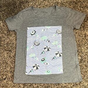J. Crew Gray Graphic Short Sleeve Tee